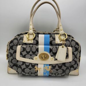 Coach Heritage Stripe Domed Large Shoulder Bag